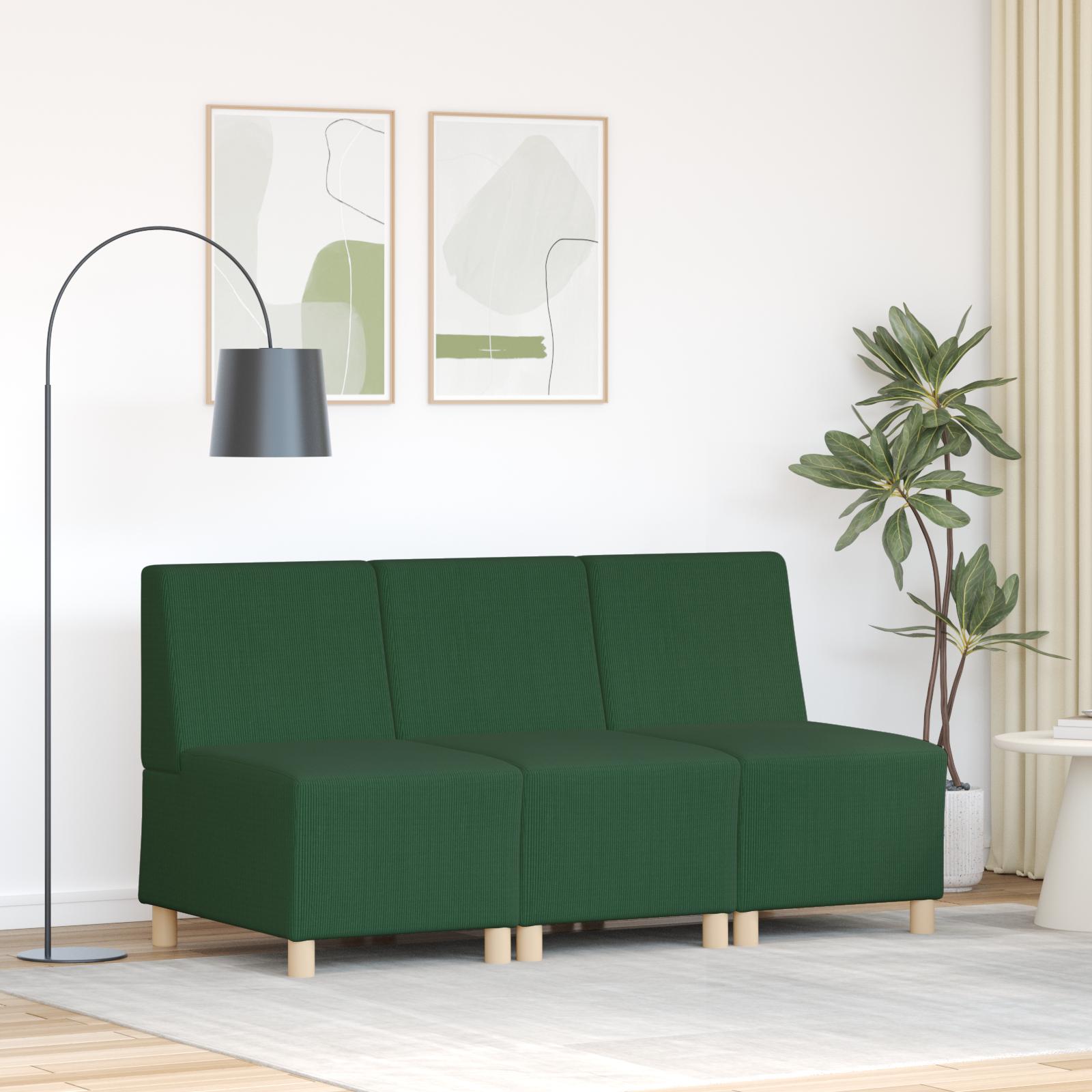 Sofa Chiar 3 stk Junglegrøn 55 x 74 x 82 cm Corduroy stof