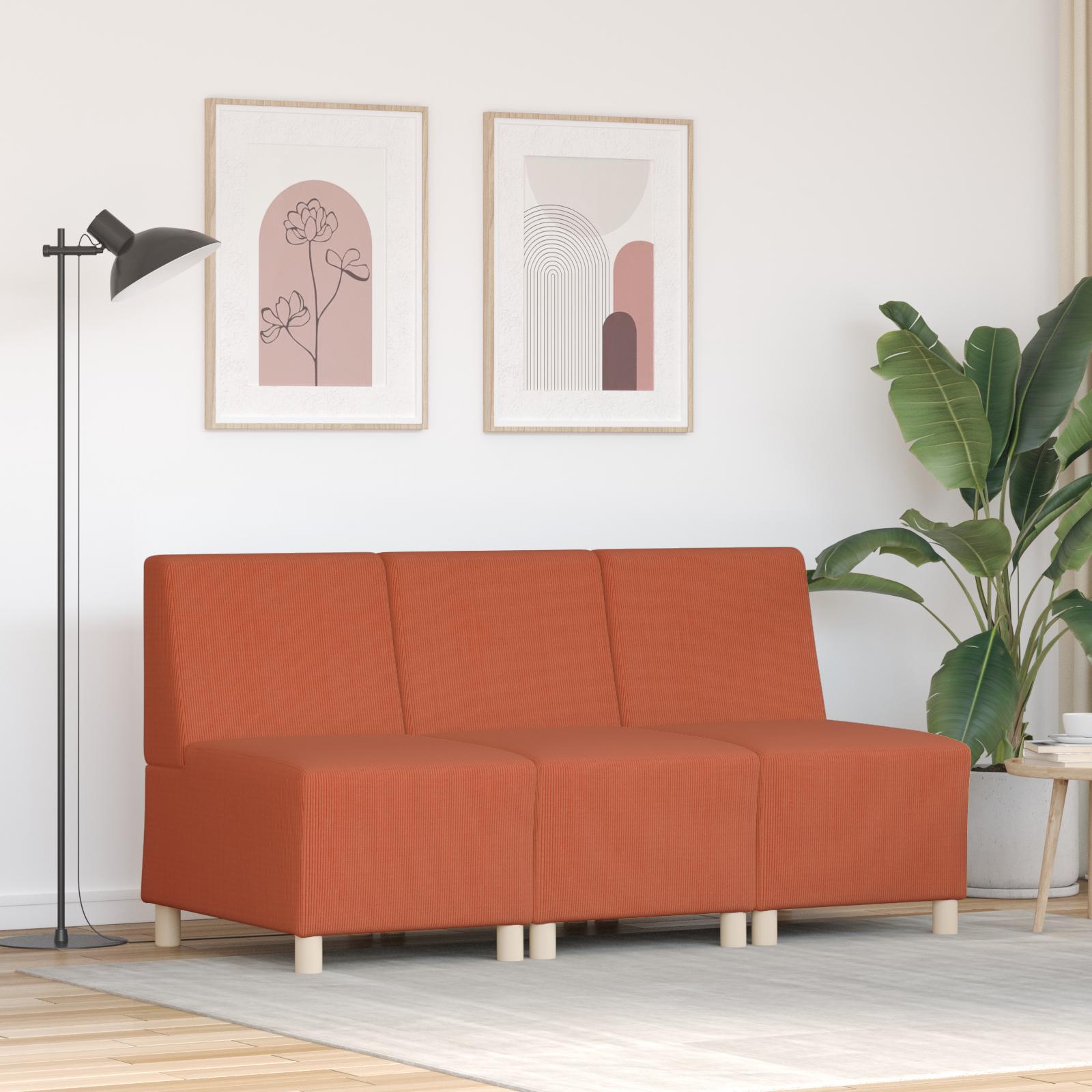 Sofa Chiar 3 stk Orange 55 x 74 x 82 cm Corduroy stof