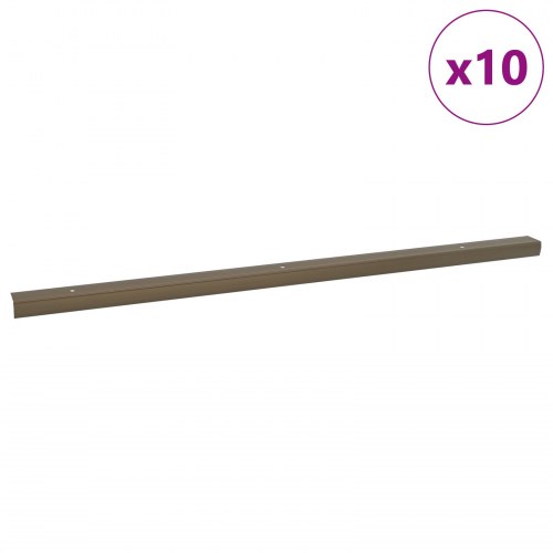 Trinkantprofiler - 10 stk. brun aluminium, 67 × 3 × 2 cm