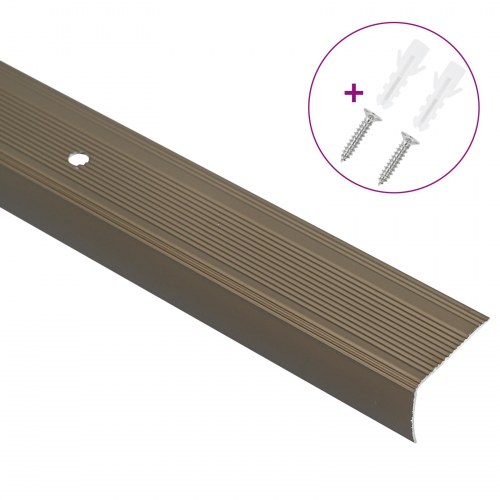 Trinkantprofiler - 10 stk. brun aluminium, 67 × 3 × 2 cm