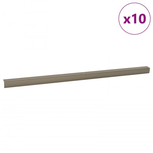 Trinkantprofiler - 10 stk aluminium, champagnefarvet 67 × 3 × 2 cm