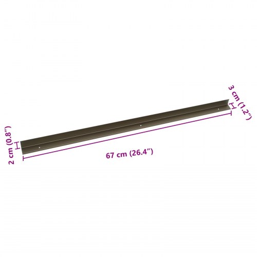 Trinkantprofiler - 10 stk aluminium, champagnefarvet 67 × 3 × 2 cm
