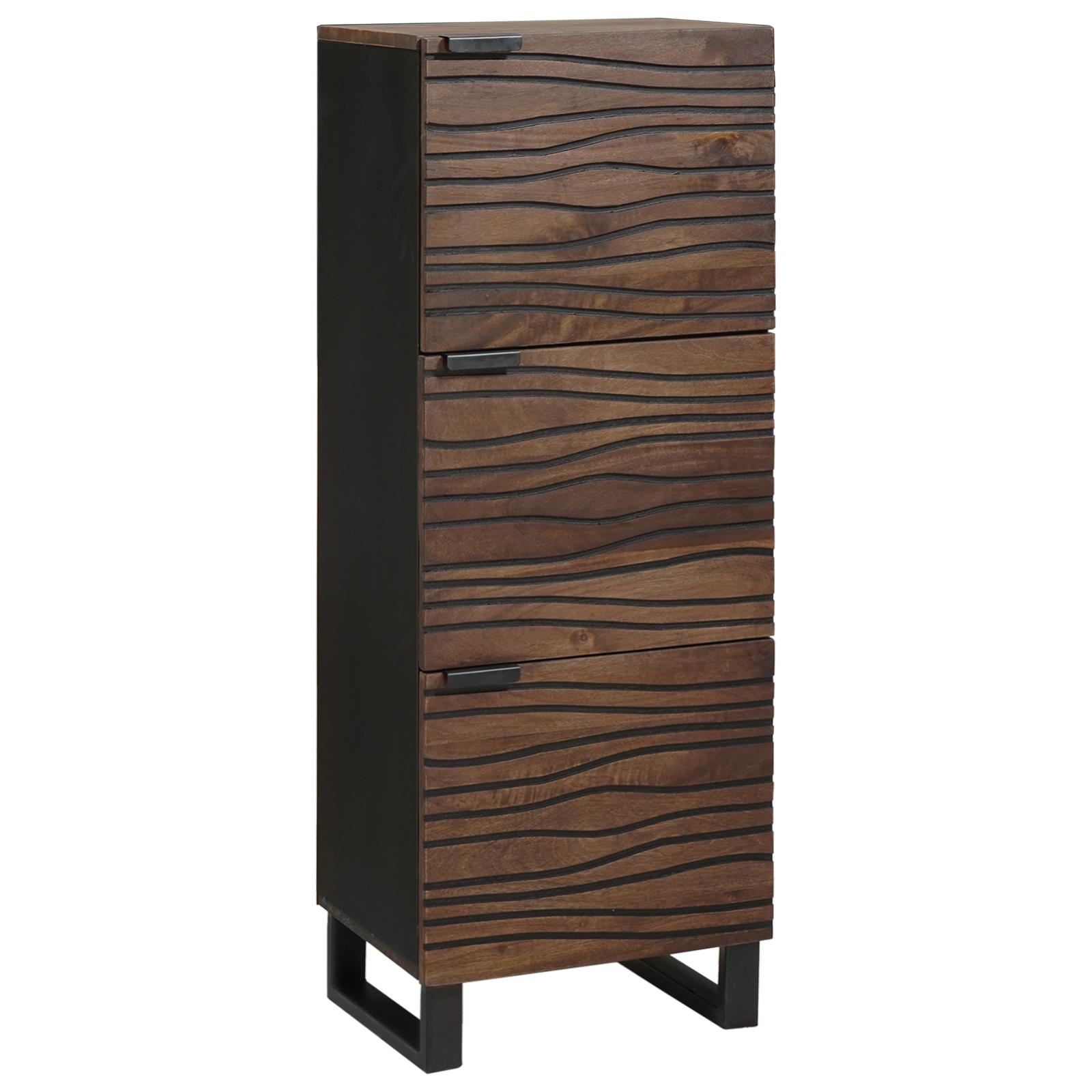 Highboard i Valnødetræ med hylde Andet med opbevaring med dør Brun 40 x 33.5 x 110 cm