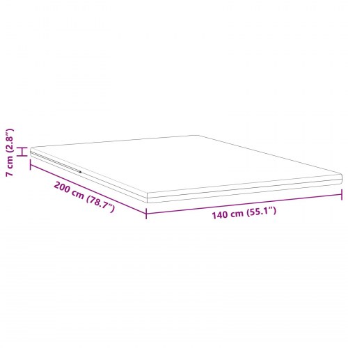 Topmadras i jacquard - hvid 140 × 200 cm, 7 cm memory skum