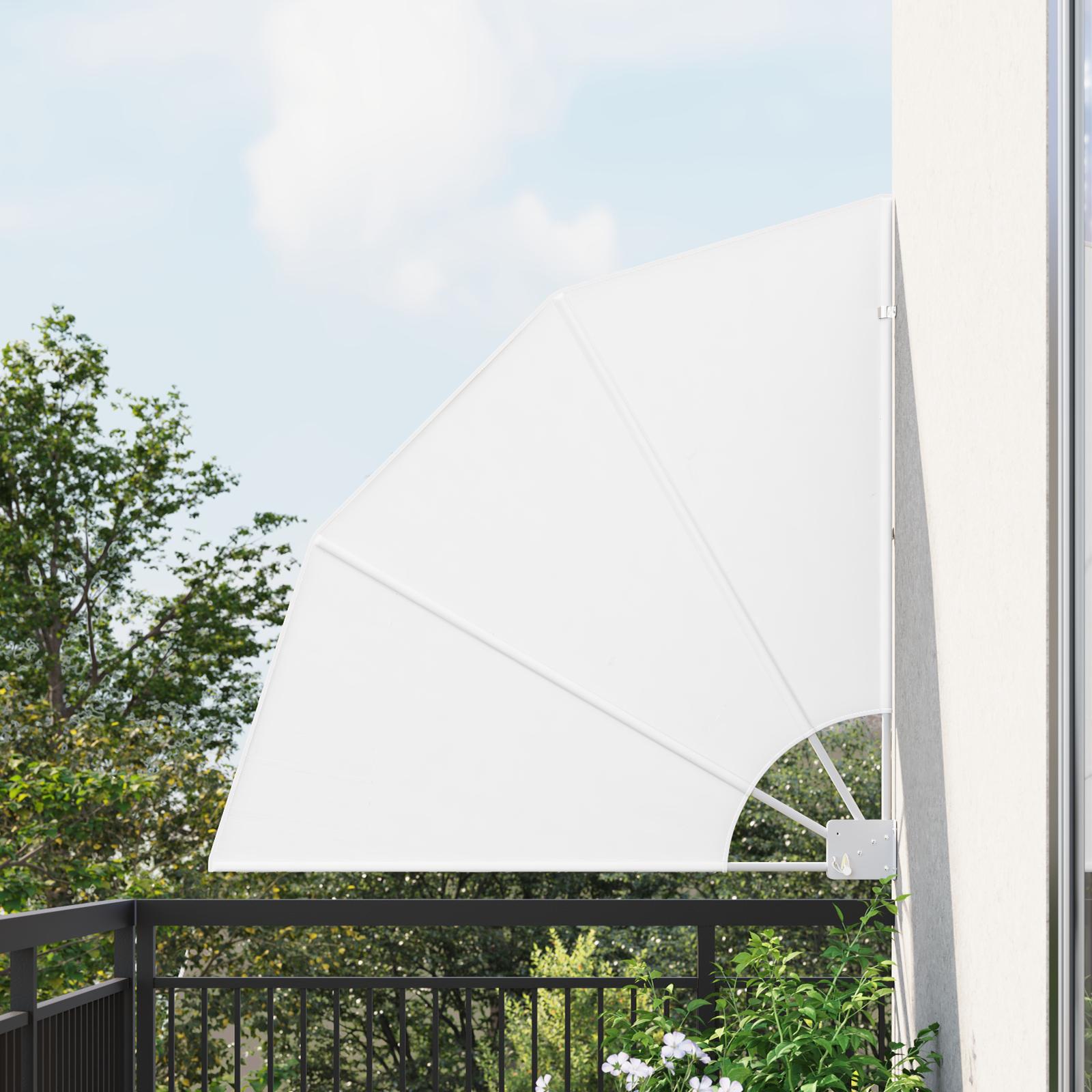 Balkon Afskærmning Hvid 115 x 115 cm Stof billede