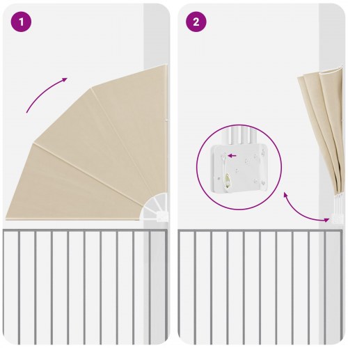 Balkon Afskærmning Beige 160 x 160 cm Stof