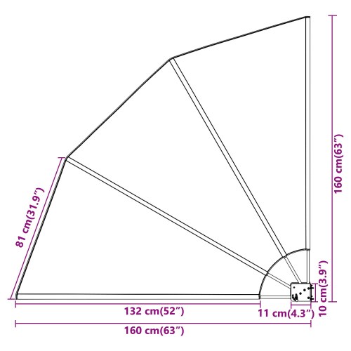 Balkon Afskærmning Beige 160 x 160 cm Stof