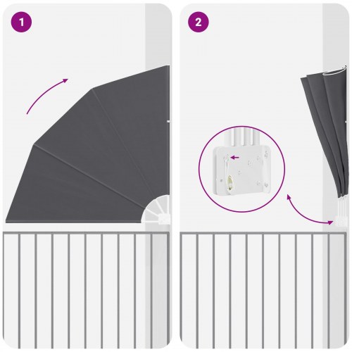 Balkon Afskærmning Sort 160 x 160 cm Stof