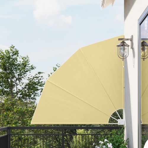 Balkon afskærmning 140 × 140 cm - polyester, sandfarvet
