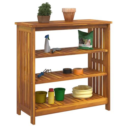 Havekabinet med hylde med opbevaring Brun 75 x 35 x 70cm Solid akacietræ