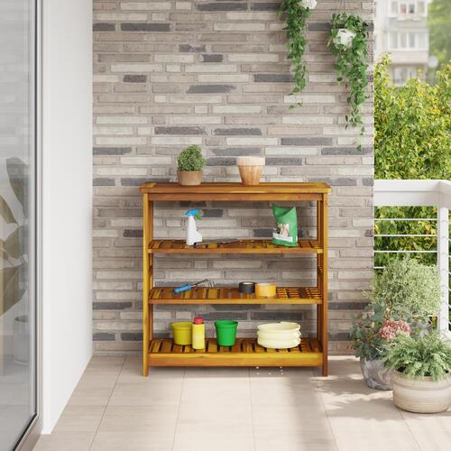 Havekabinet med hylde med opbevaring Brun 75 x 35 x 70cm Solid akacietræ