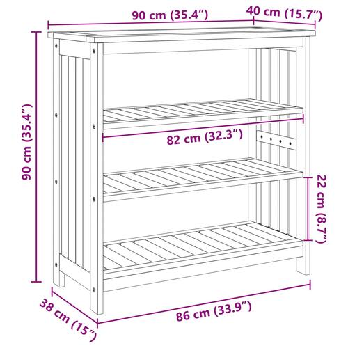 Havekabinet med hylde med opbevaring Brun 75 x 35 x 70cm Solid akacietræ