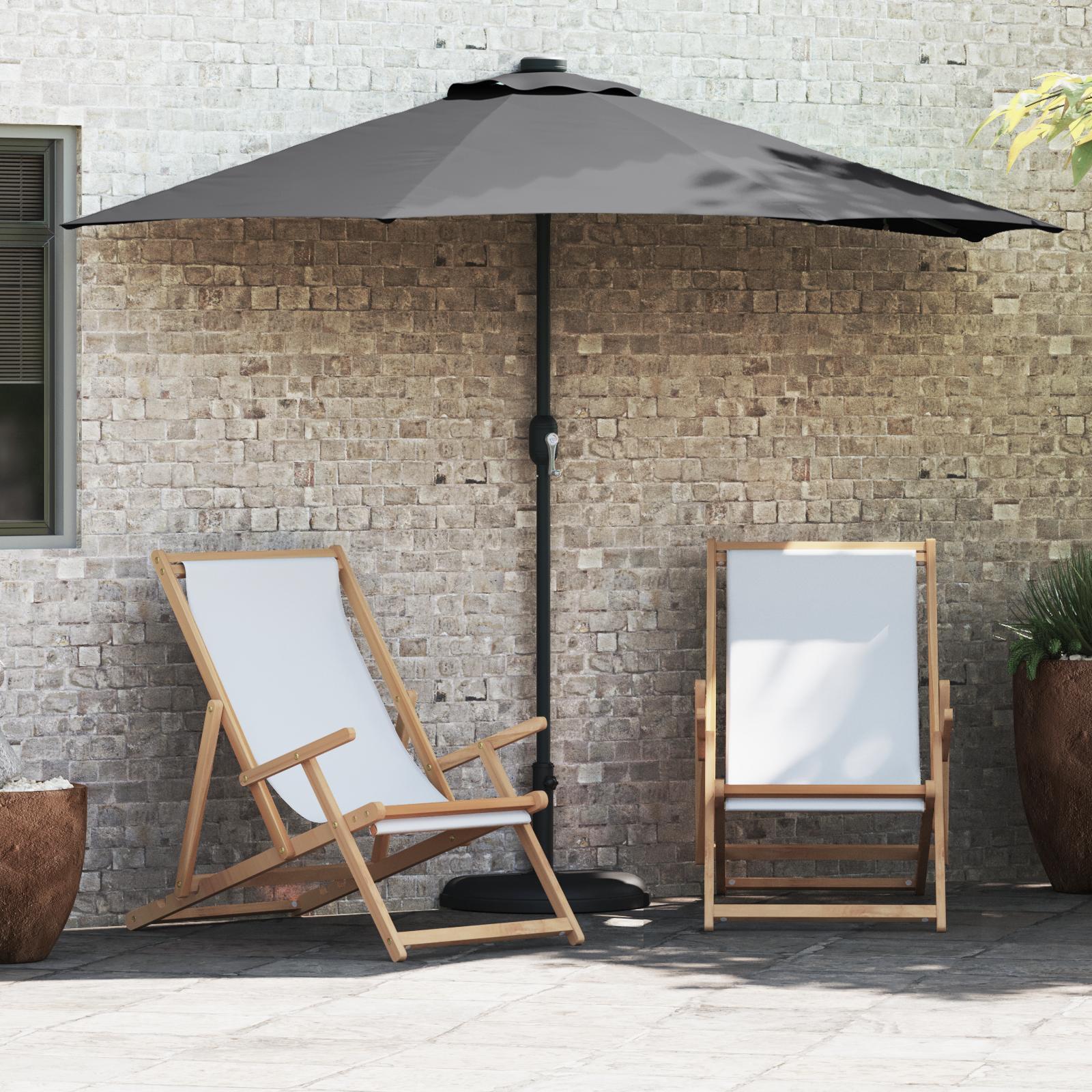 Haveparasol Halv Antracit 294 x 150 x 224 cm Stof