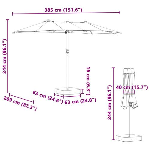 Havesol Sort 385 x 209 x 244 cm Stof