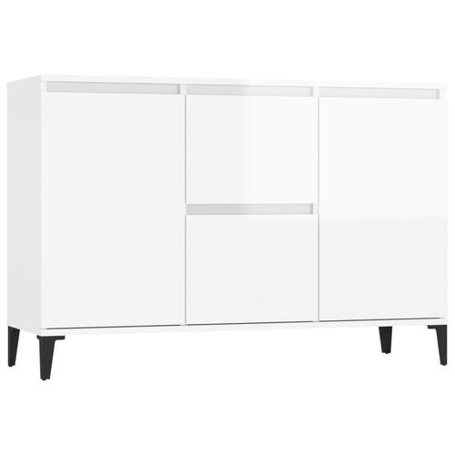 Skænk 104x35x70 cm konstrueret træ hvid højglans