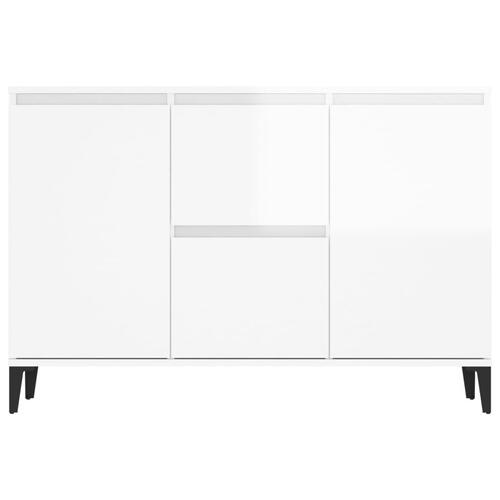 Skænk 104x35x70 cm konstrueret træ hvid højglans