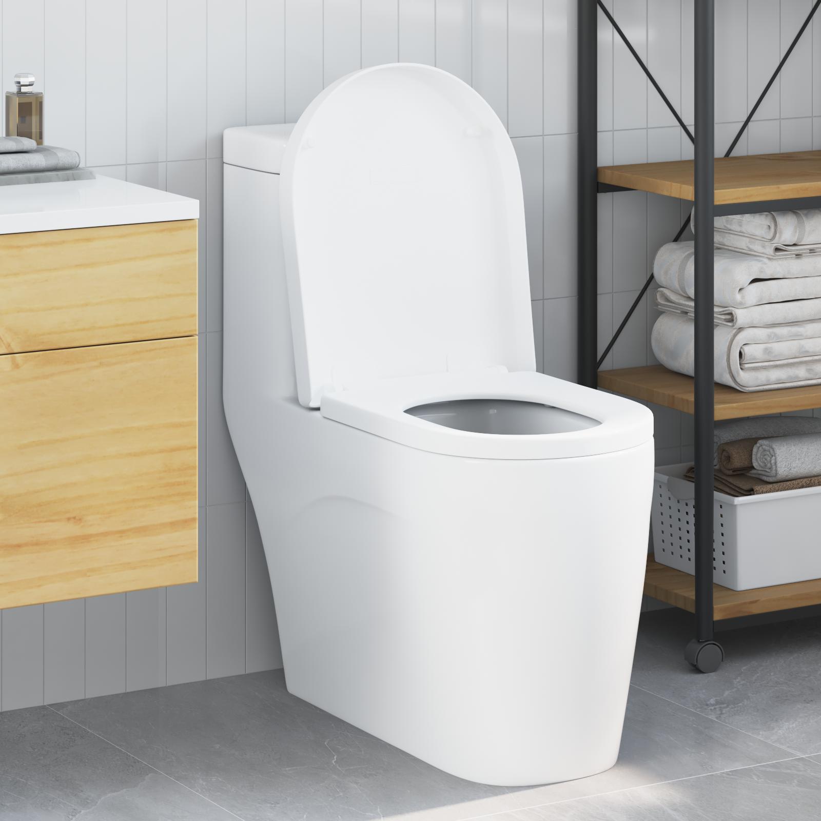 vidaXL Toilet sæde Hvid 48 x 36,5 x 4,5 cm Polypropylen
