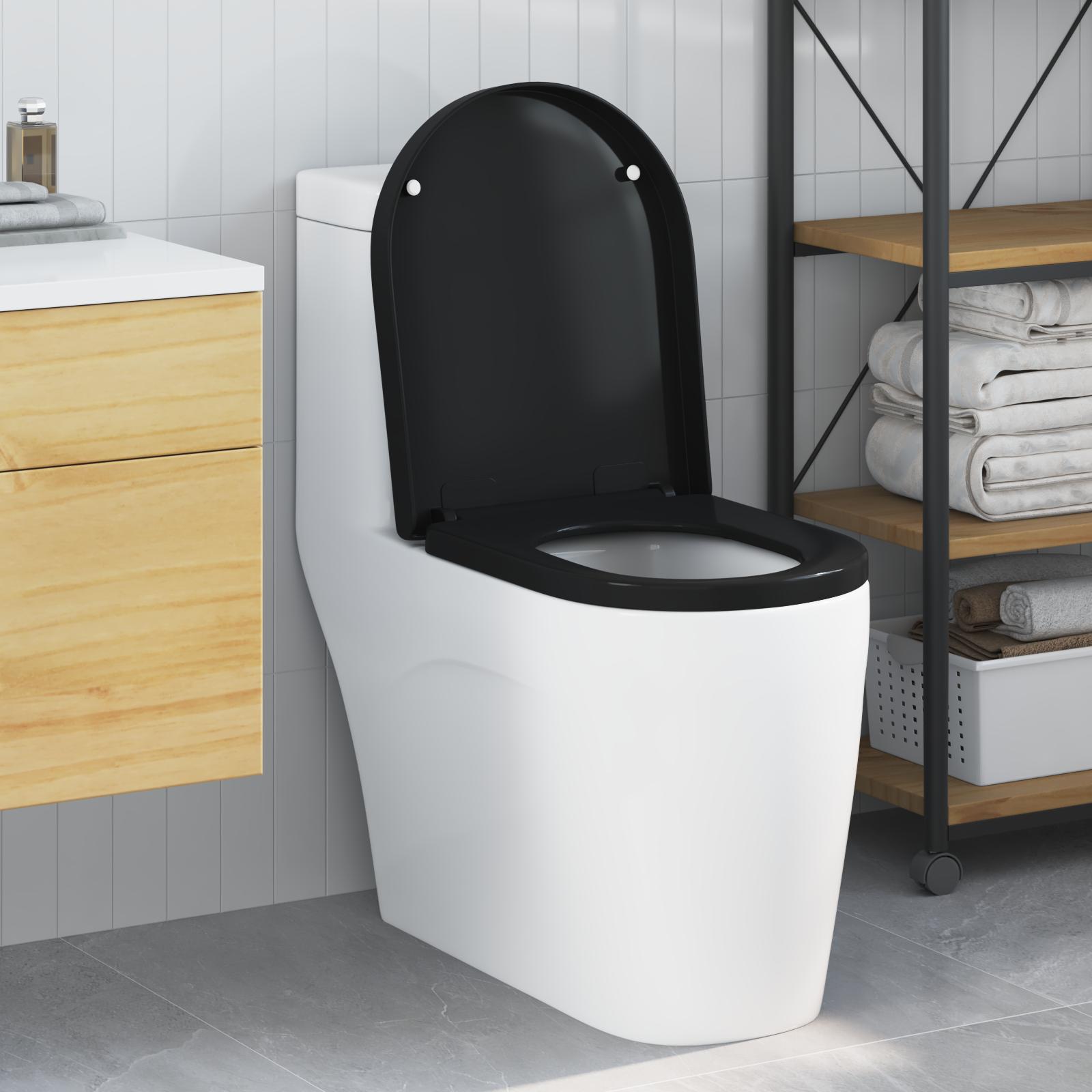vidaXL Toilet sæde Sort 48 x 36,5 x 4,5 cm Polypropylen