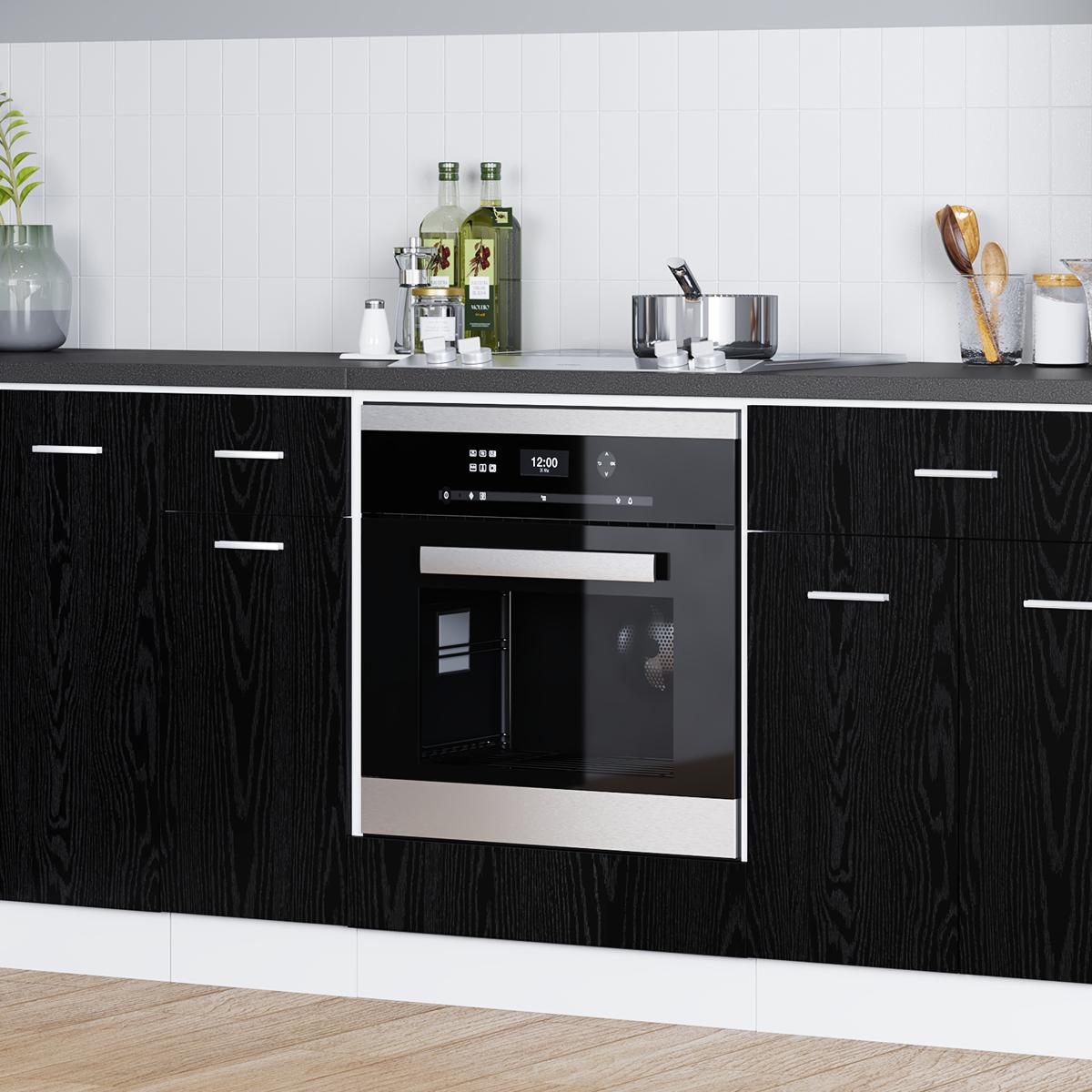 Ovnskab Riga Sort eg 60 x 46 x 81,5 cm Konstrueret træ billede