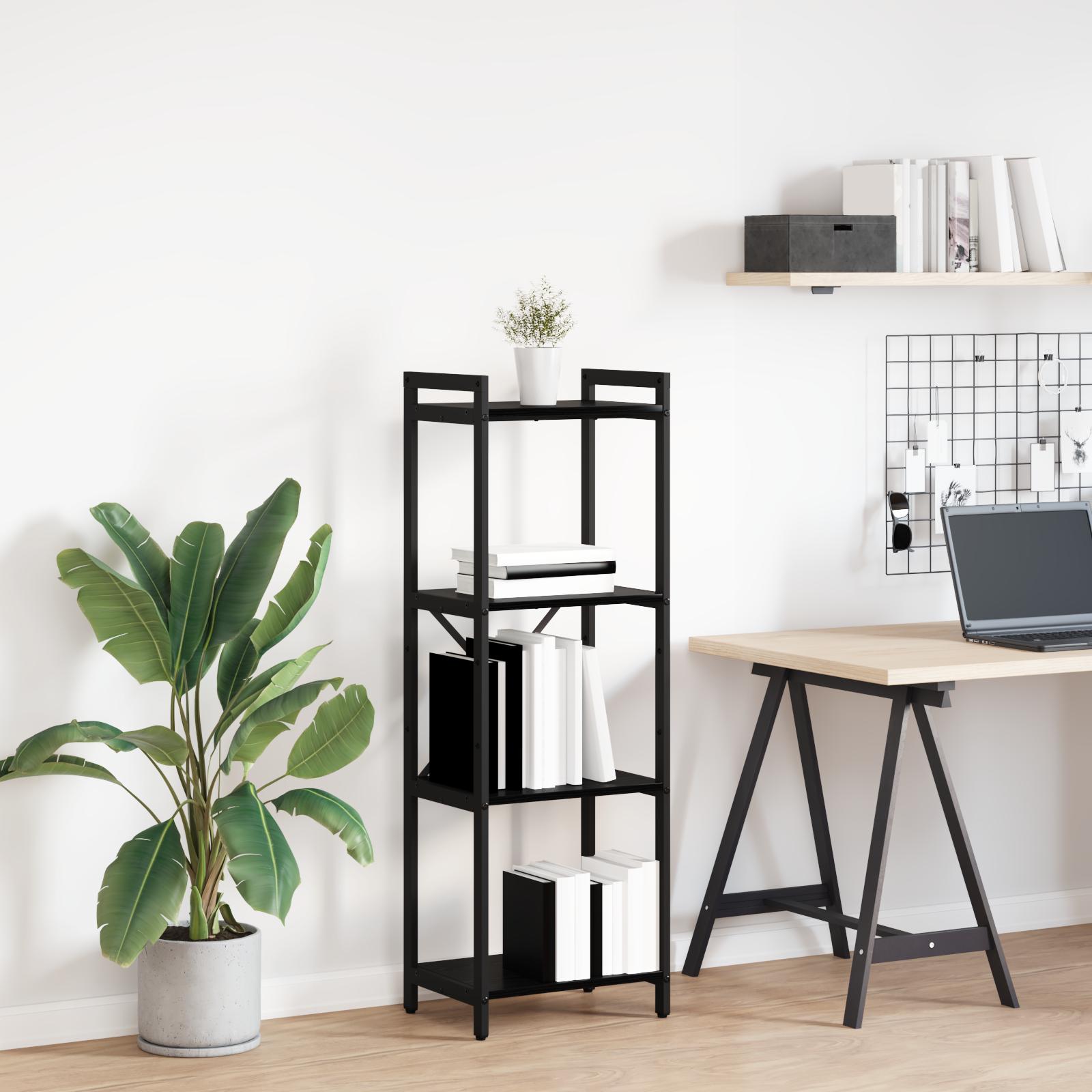 Bogreol Sort eg 40 x 30 x 118 cm Konstrueret træ