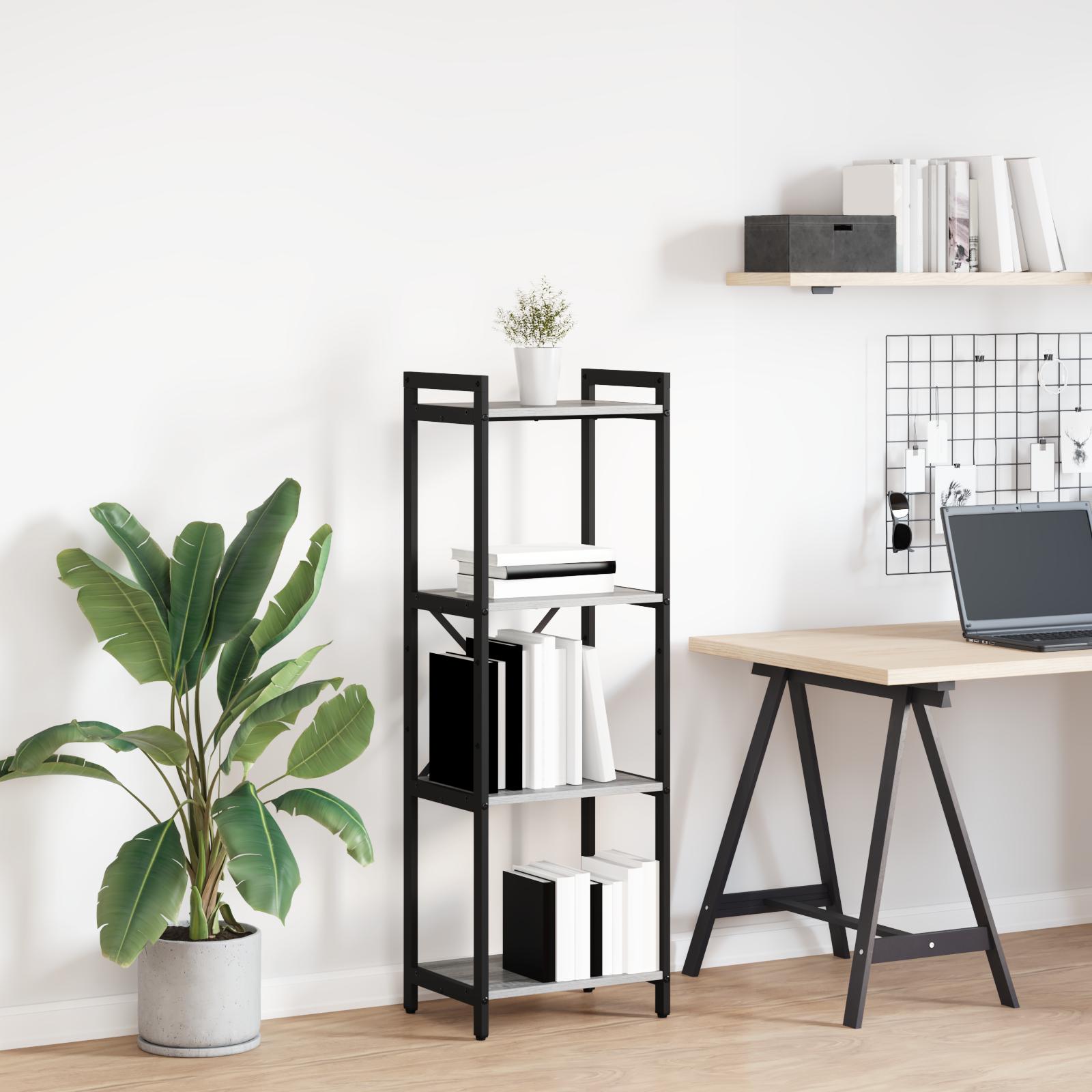 Bogreol Grå sonoma-eg 40 x 30 x 85 cm Konstrueret træ