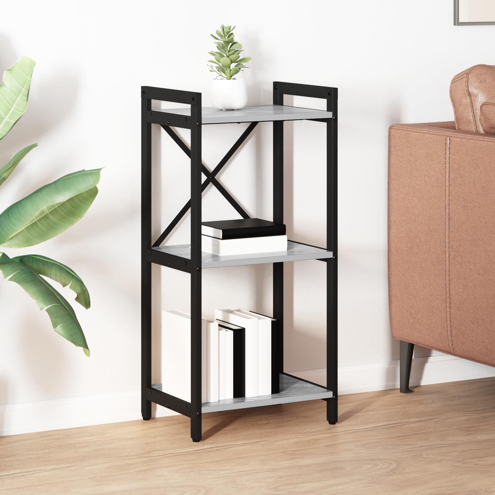 Bogreol Grå sonoma-eg 40 x 30 x 83 cm Konstrueret træ billede