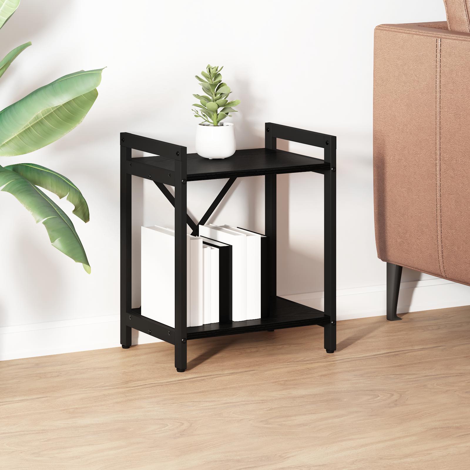 Bogreol Sort eg 40 x 30 x 48,5 cm Konstrueret træ billede