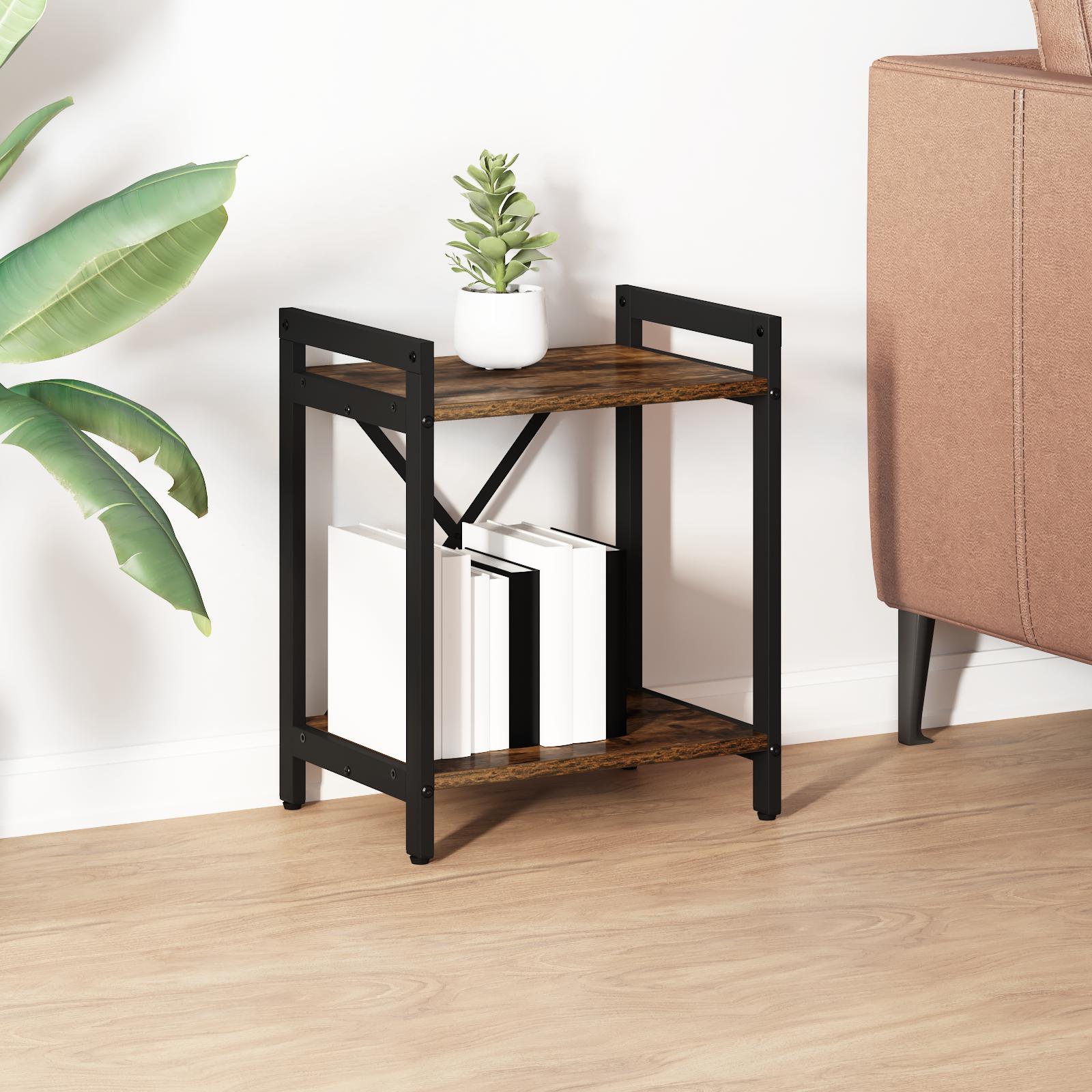 Bogreol Røget eg 40 x 30 x 48,5 cm Konstrueret træ