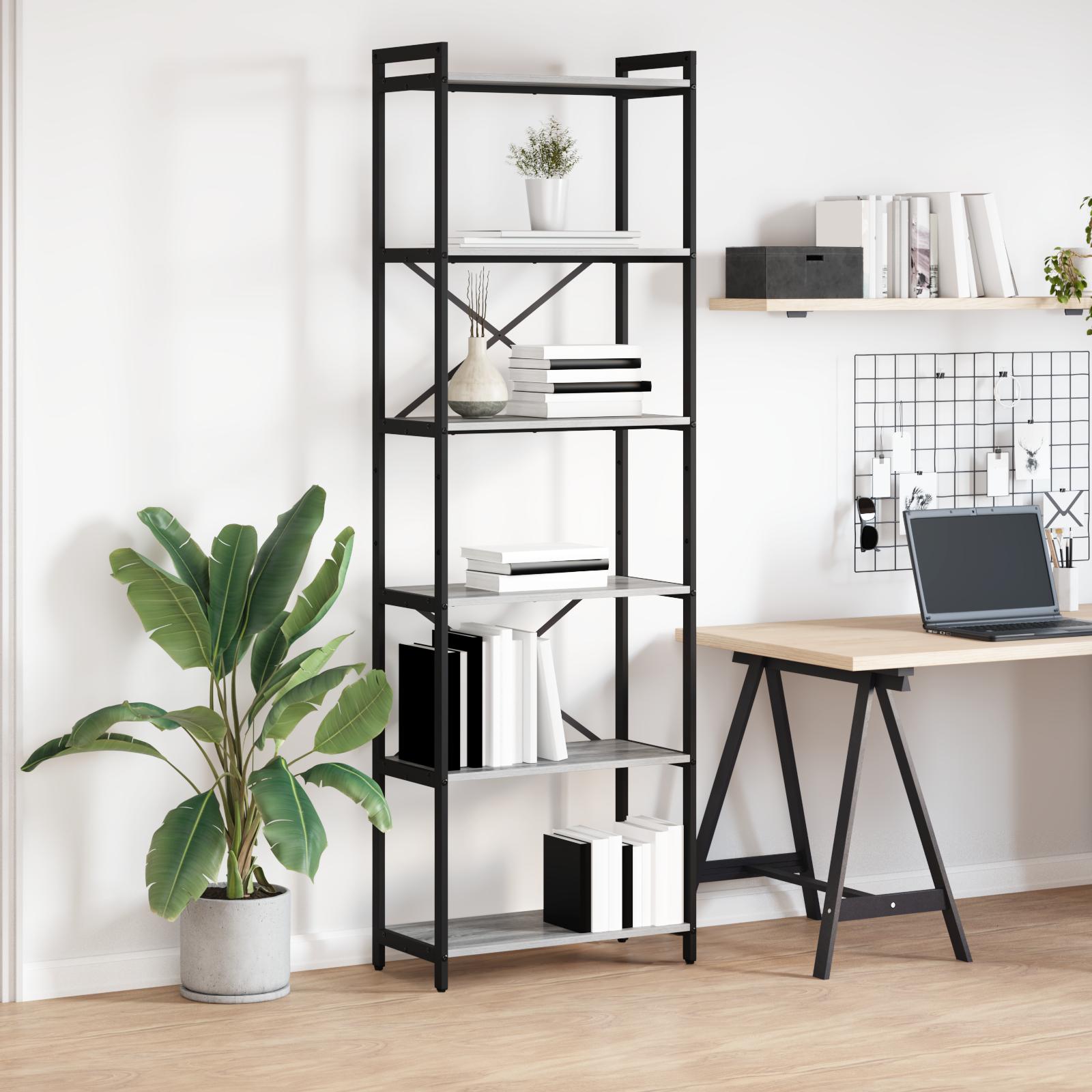 Bogreol Grå sonoma-eg 40 x 30 x 85 cm Konstrueret træ