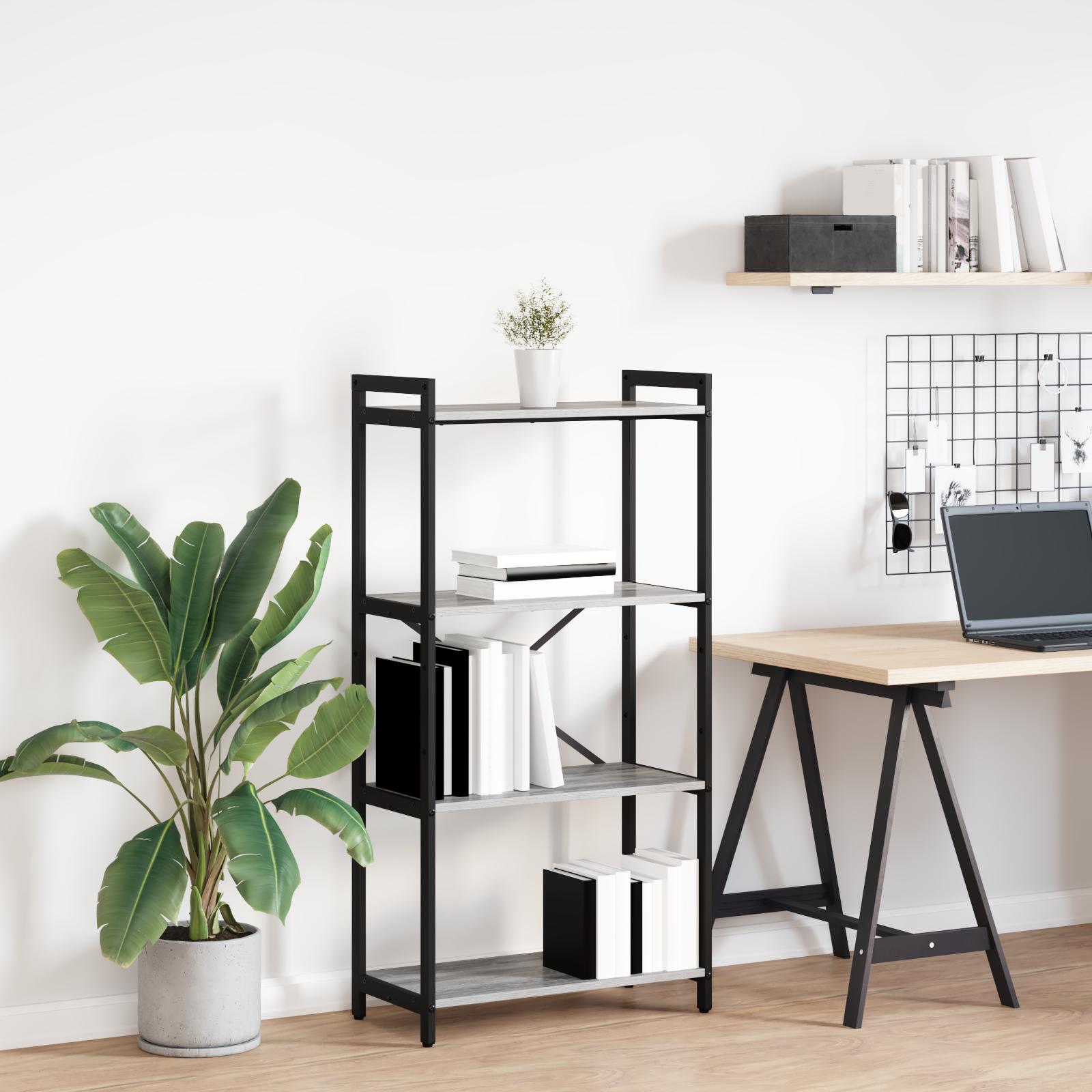 Bogreol Grå sonoma-eg 60 x 30 x 118 cm Konstrueret træ billede