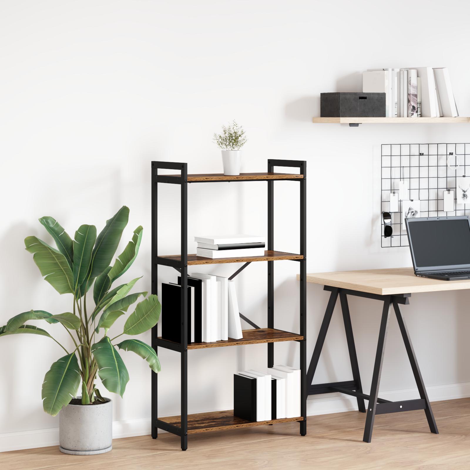 Bogreol Gammelt træ 40 x 30 x 85 cm Konstrueret træ