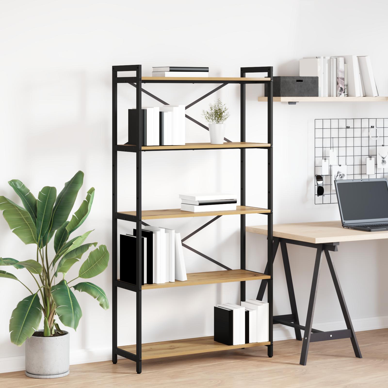 Bogreol Artisan Egetræ 80 x 30 x 155 cm Konstrueret træ