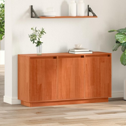 Skænk i brun eg 111 x 34 x 60 cm - massivt fyrretræ