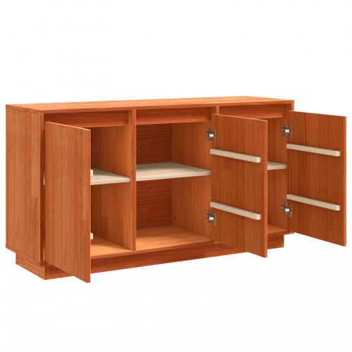 Skænk i brun eg 111 x 34 x 60 cm - massivt fyrretræ