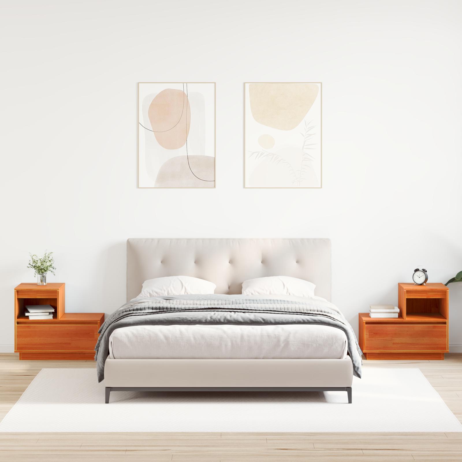 Natskab 2 stk Gyldenbrun 60 x 34 x 51 cm Massivt fyrretræ