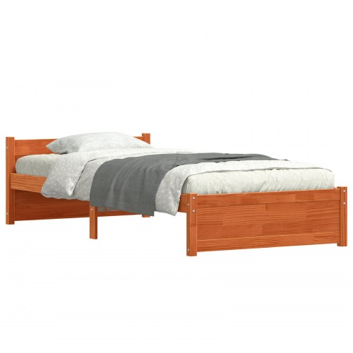 Sengeramme i massiv fyr - voks brun 205,5 × 105,5 × 51 cm (100 × 200 cm)