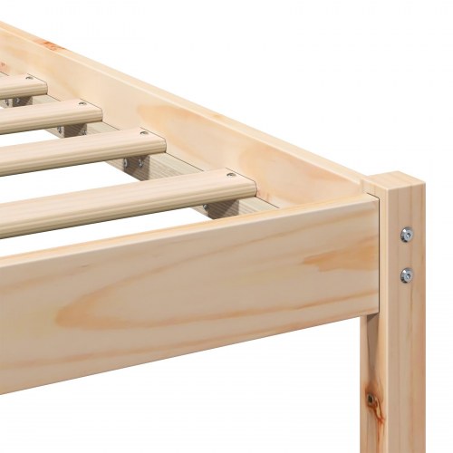 Sengestel med hovedgærde brun 100 x 200 cm - massiv fyrretræ