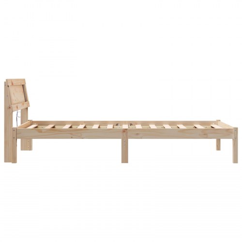 Sengestel med hovedgærde 75 x 190 cm - brun, massiv fyrretræ