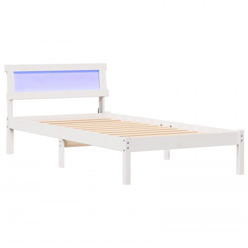 Sengestel med hovedgærde 75 x 190 cm - hvid