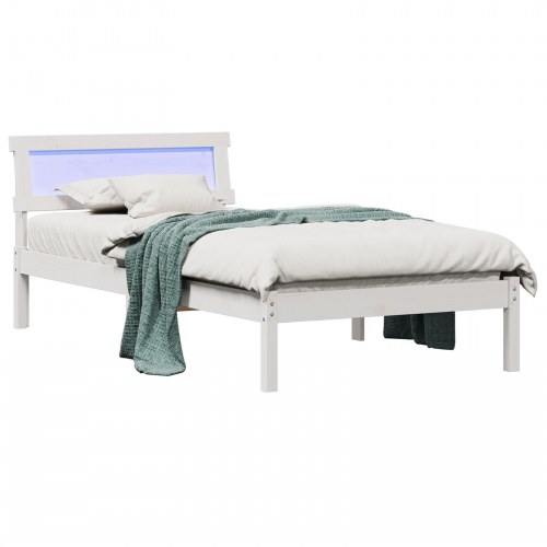 Sengestel med hovedgærde 75 x 190 cm - hvid