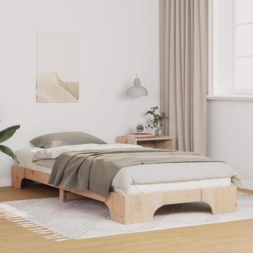 Gulv seng ramme med opbevaring Brun 80 x 210 cm træ