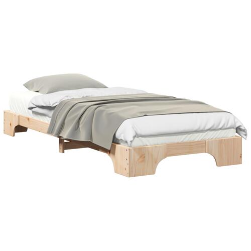Gulv seng ramme med opbevaring Brun 80 x 210 cm træ
