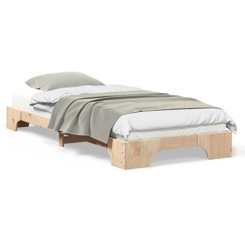 Gulv seng ramme med opbevaring Brun 80 x 210 cm træ