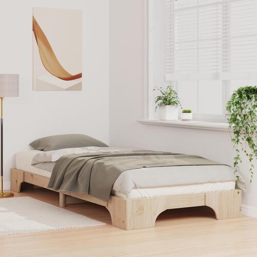 Gulv seng ramme med opbevaring Brun 80 x 210 cm træ