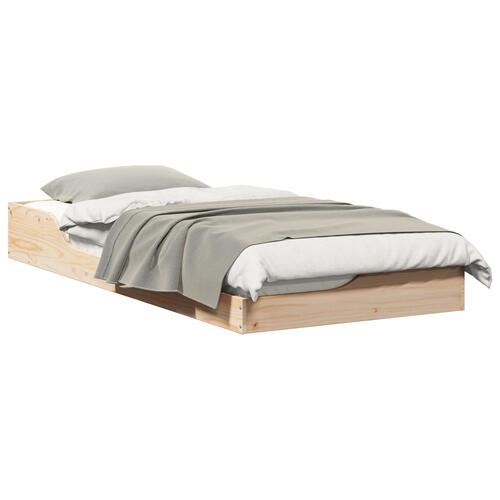 Gulv seng ramme Brun 80 x 200 cm Massiv fyrretræ