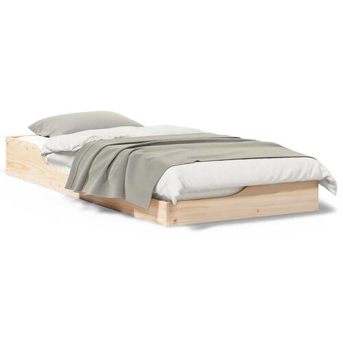 Gulv seng ramme Brun 80 x 200 cm Massiv fyrretræ