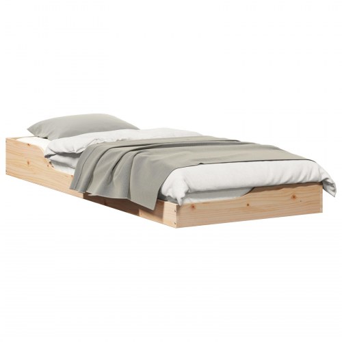 Gulv seng ramme Brun 90 x 220 cm Massivt fyrretræ