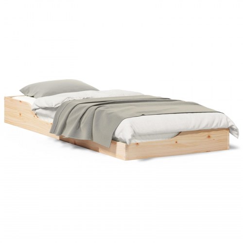 Gulv seng ramme Brun 90 x 220 cm Massivt fyrretræ