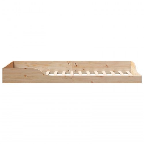 Gulv seng ramme Brun 90 x 220 cm Massivt fyrretræ