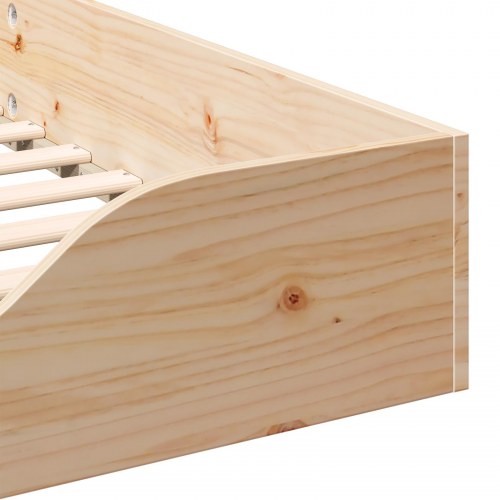 Gulv seng ramme Brun 90 x 220 cm Massivt fyrretræ